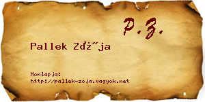 Pallek Zója névjegykártya